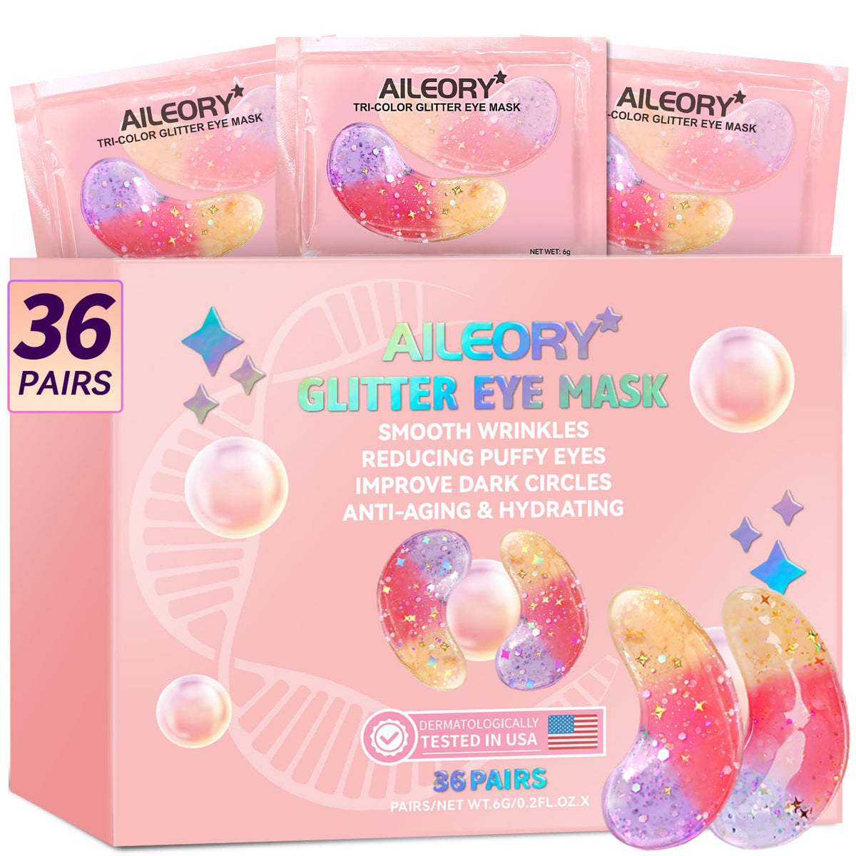 AILEORY front packaging showing 36 pairs and colorful design for easy recognition