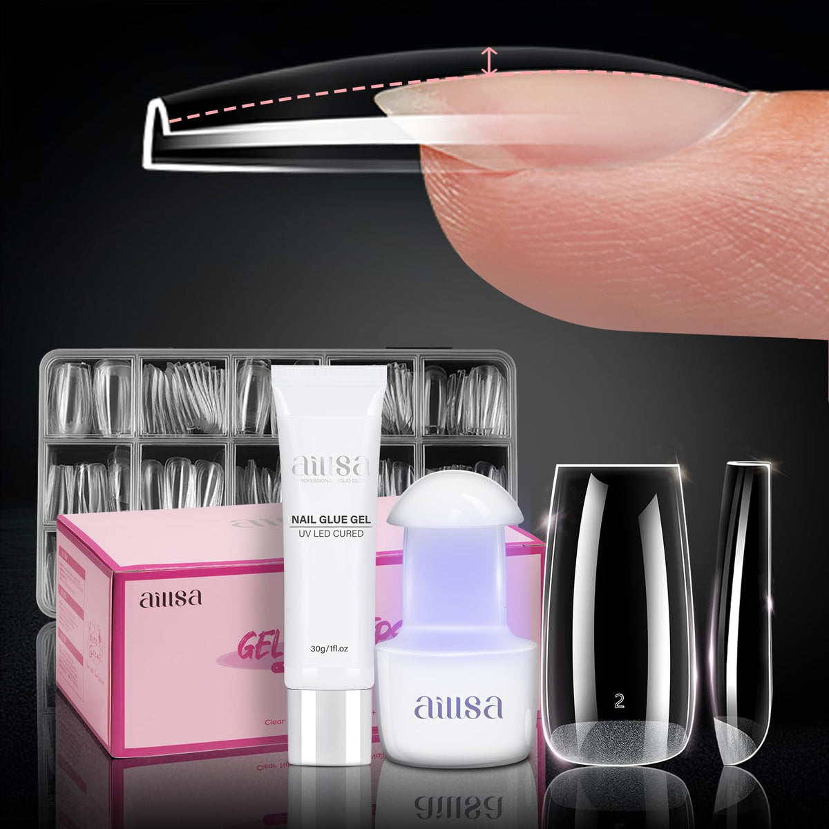 AILLSA front packaging showing full kit for easy at-home manicures