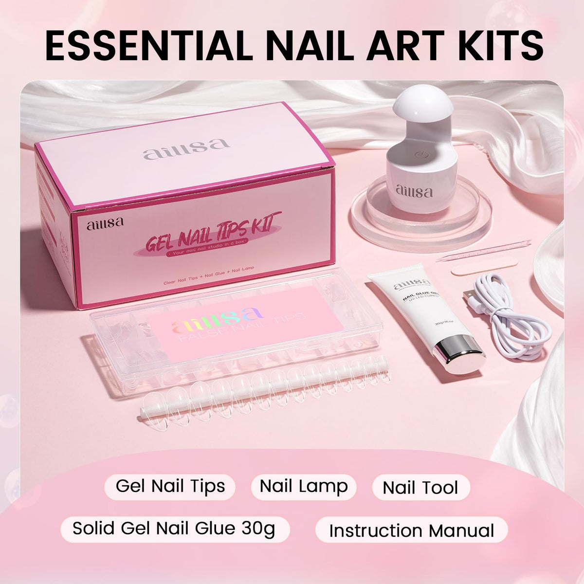 AILLSA mini UV lamp curing nails quickly for efficient results
