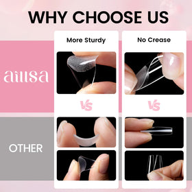 AILLSA finished almond nails in lifestyle scene highlighting polished look