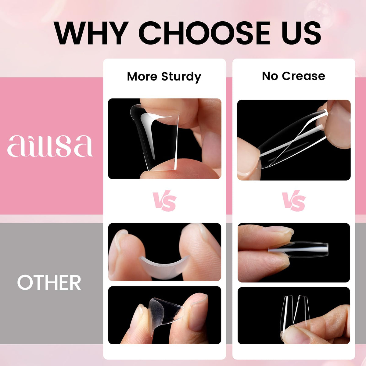 AILLSA completed nails after application showcasing neat professional finish