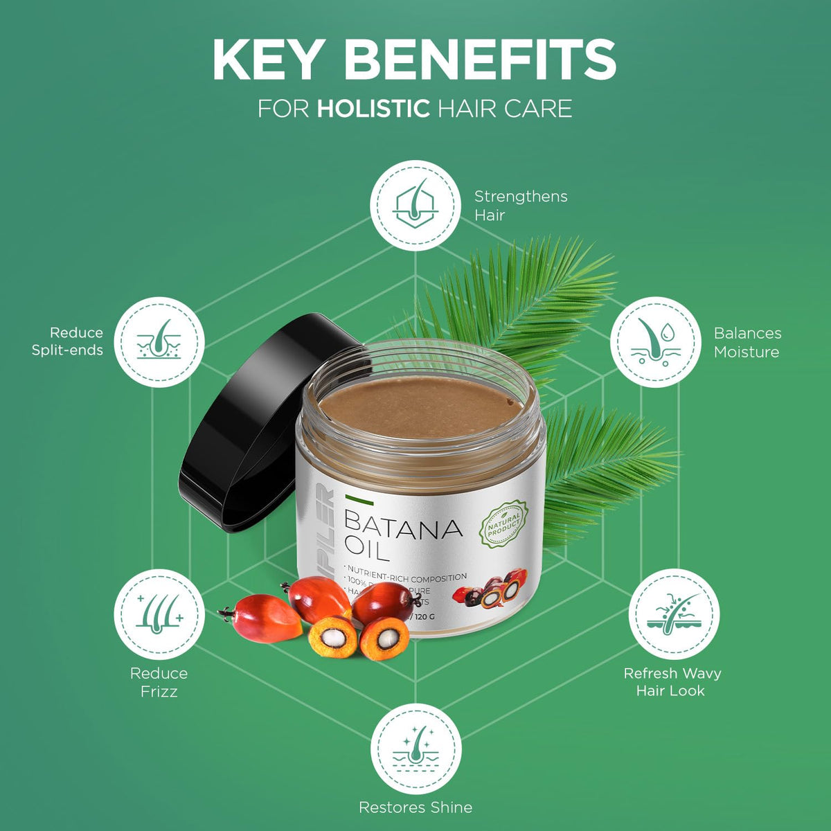 AIPILER Batana Oil Paste held in hand to show 4.2 oz travel-friendly size