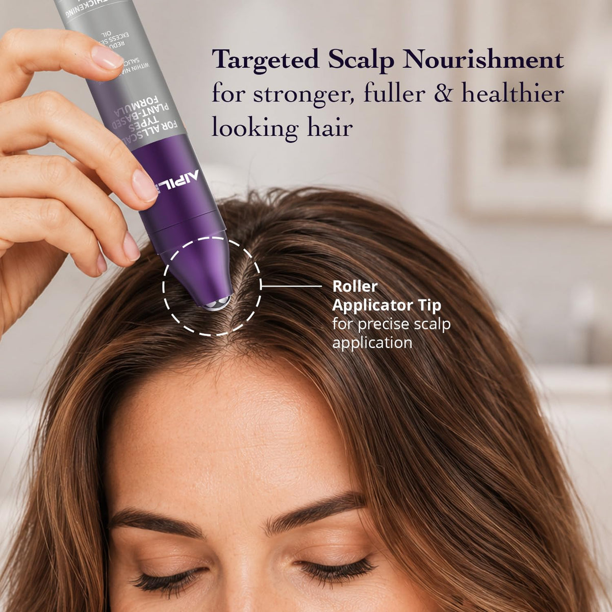 AIPILER metal roller close-up highlighting precision application and gentle massage