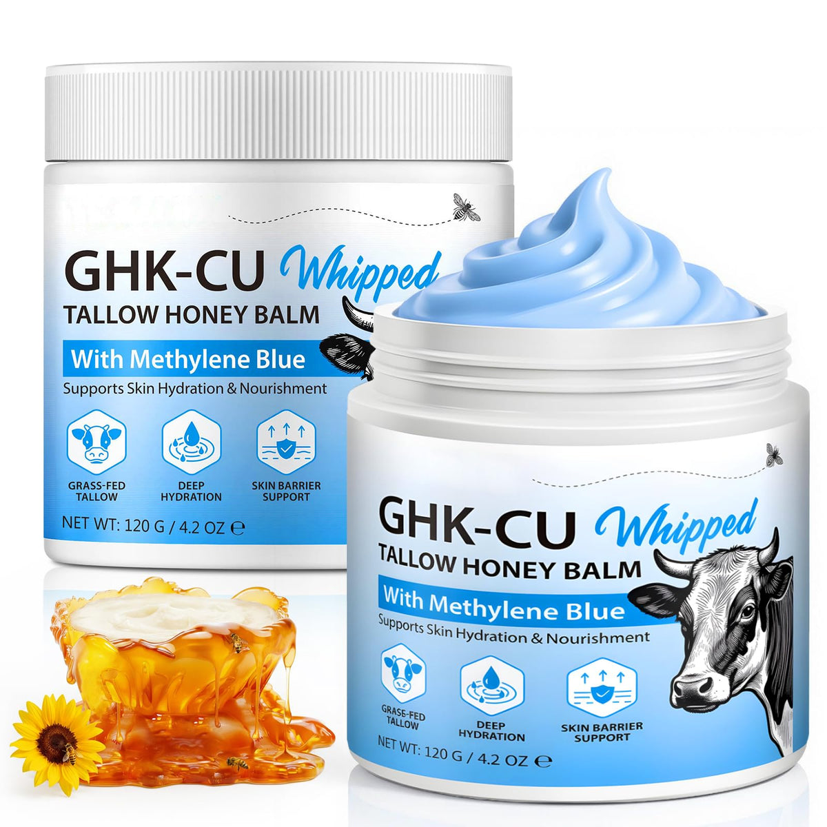 AIQIUSHA front jar showing product and weight for clear identification and shelf appeal