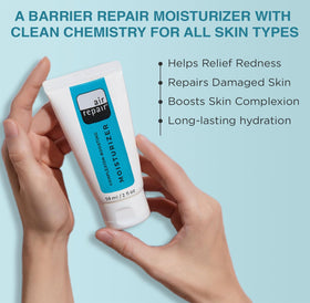 Air Repair label detail showing clean ingredient claims and vegan certification
