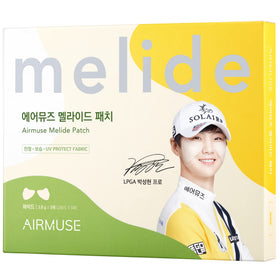 Airmuse Melide Patch wide front packaging showing five pairs and benefits