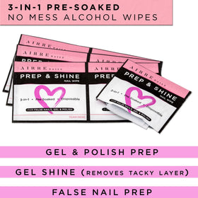 AIRRE NAILS individually wrapped pad removed from pack for hygienic single use