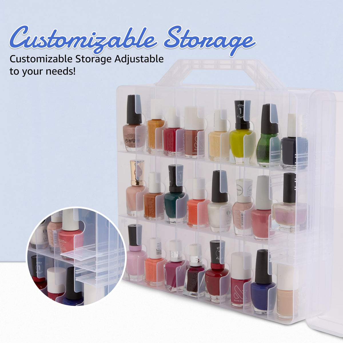 AISLE 3 ESSENTIALS compartment holding manicure tools for neat organization