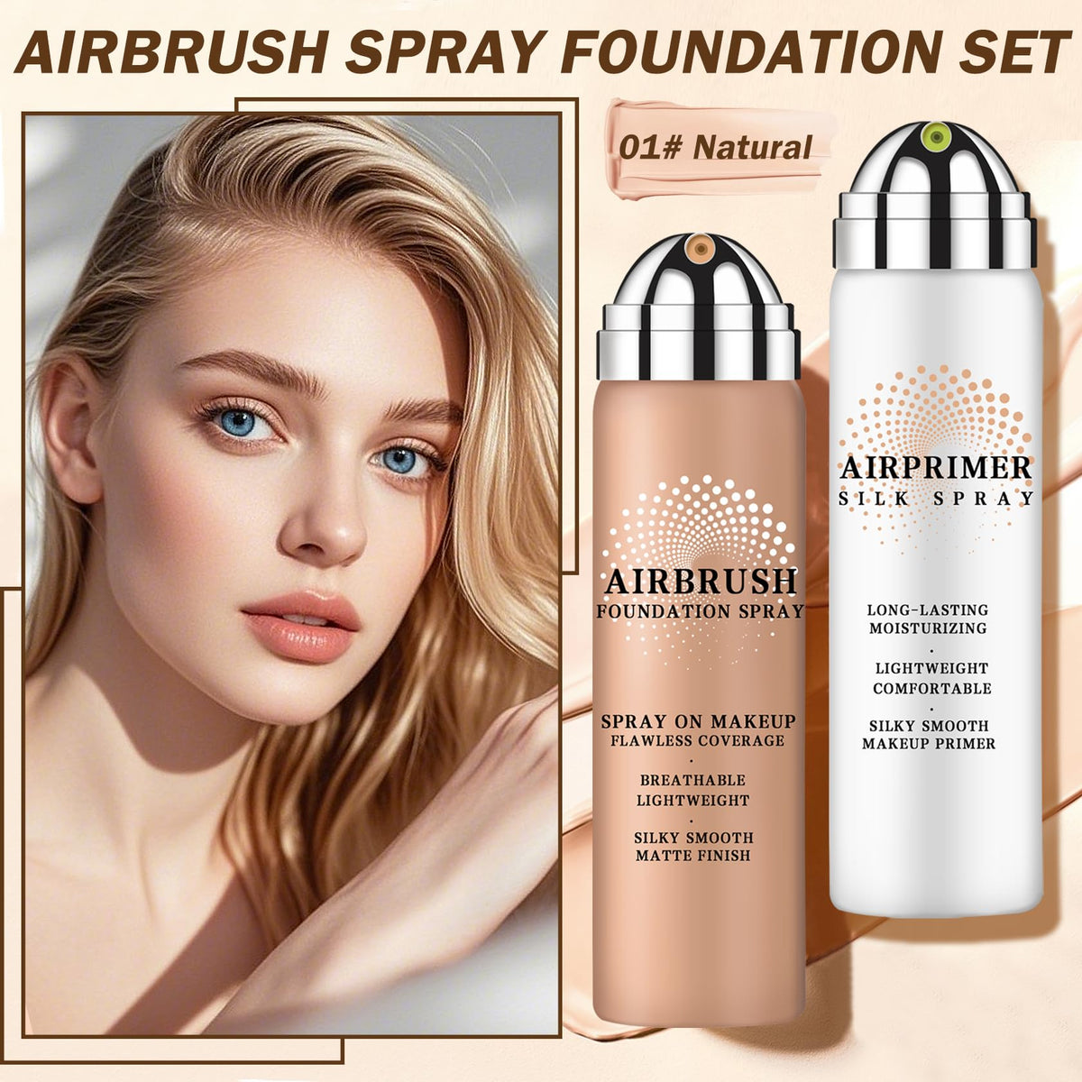 AIUEO primer spray bottle closeup highlighting smooth finish