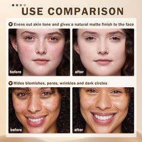 AIUEO spray in use on model showing quick application and natural finish benefit