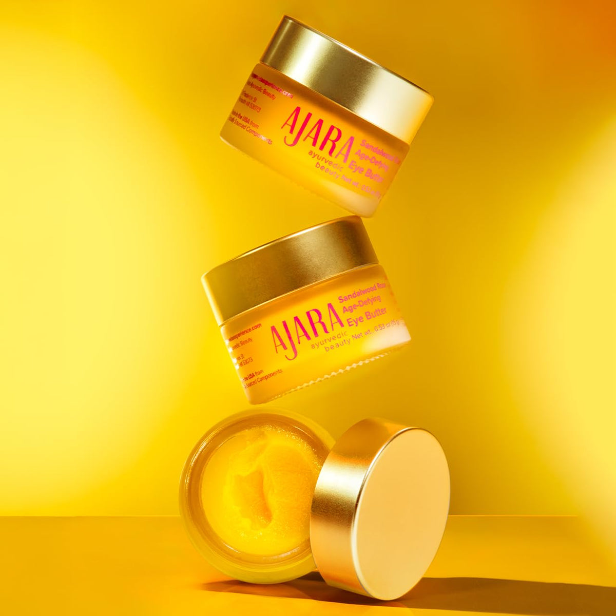 The Ayurveda Experience jar on nightstand to suggest calming bedtime routine benefit