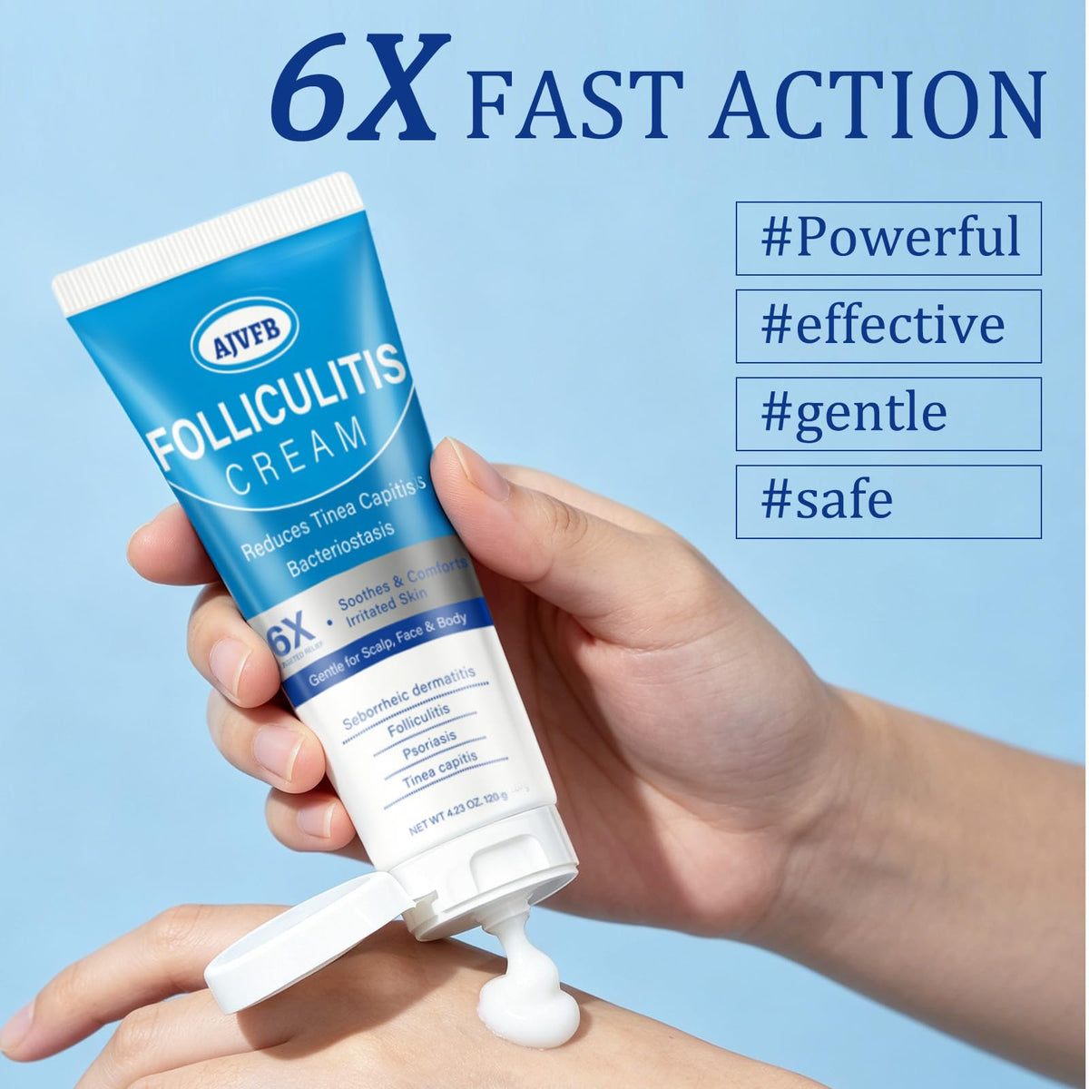AJVFB botanical extracts display highlighting calming natural ingredients