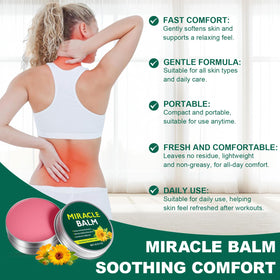 Akeeronn Miracle Balm label close-up showing ingredients list and gentle formulation benefit
