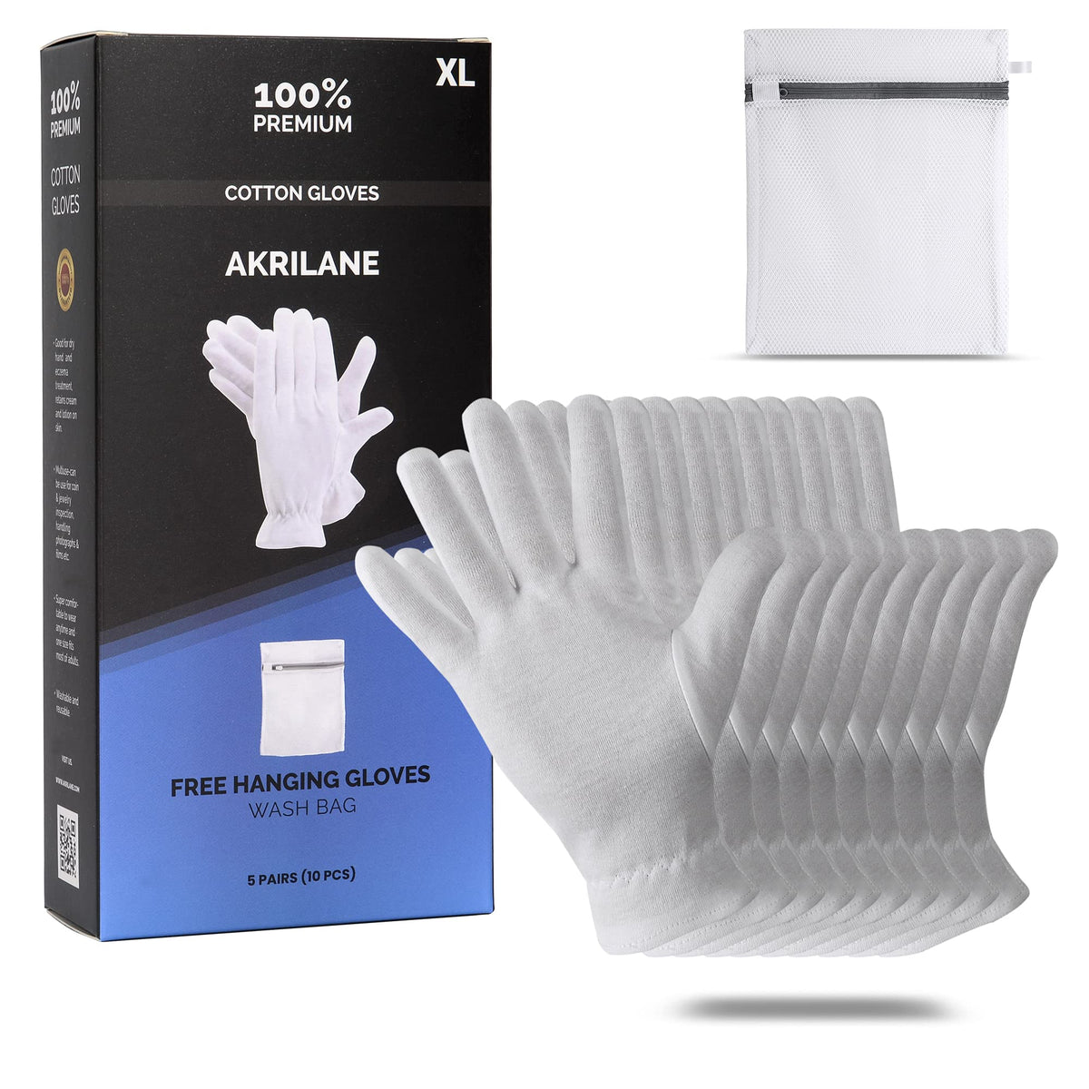 AKRILANE neatly folded gloves on a tabletop in lifestyle setting, suggests daily self-care