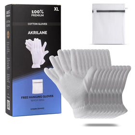 AKRILANE neatly folded gloves on a tabletop in lifestyle setting, suggests daily self-care