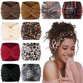 AKTVSHOW front view of ten-pack headbands showing variety and value