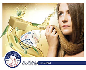 Al-Jamal soap sliced on scale showing 130g size and long-lasting value