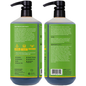 Alaffia coconut body wash texture close-up highlighting creamy, gentle foam