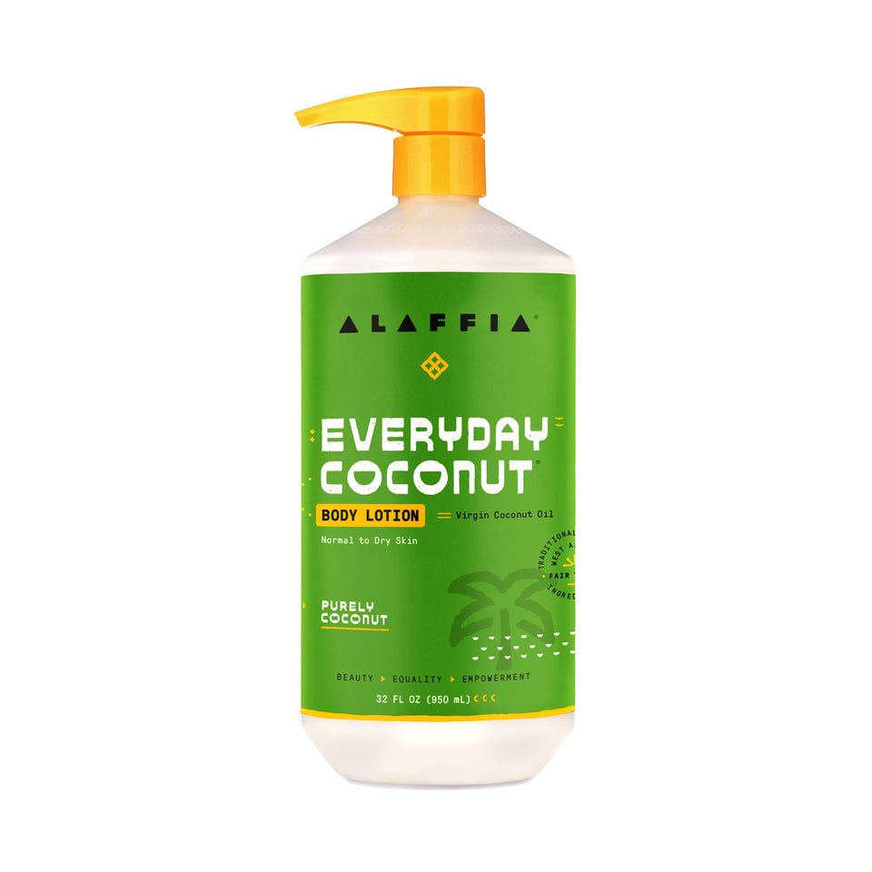Alaffia front packaging showing brand and 32 oz size for value