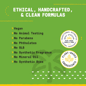 Alaffia ingredient label closeup highlighting clean formula