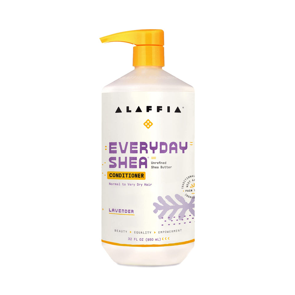 Alaffia bottle front label showing product name and lavender scent benefit