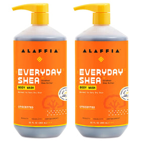Alaffia front packaging showing unscented body wash benefits