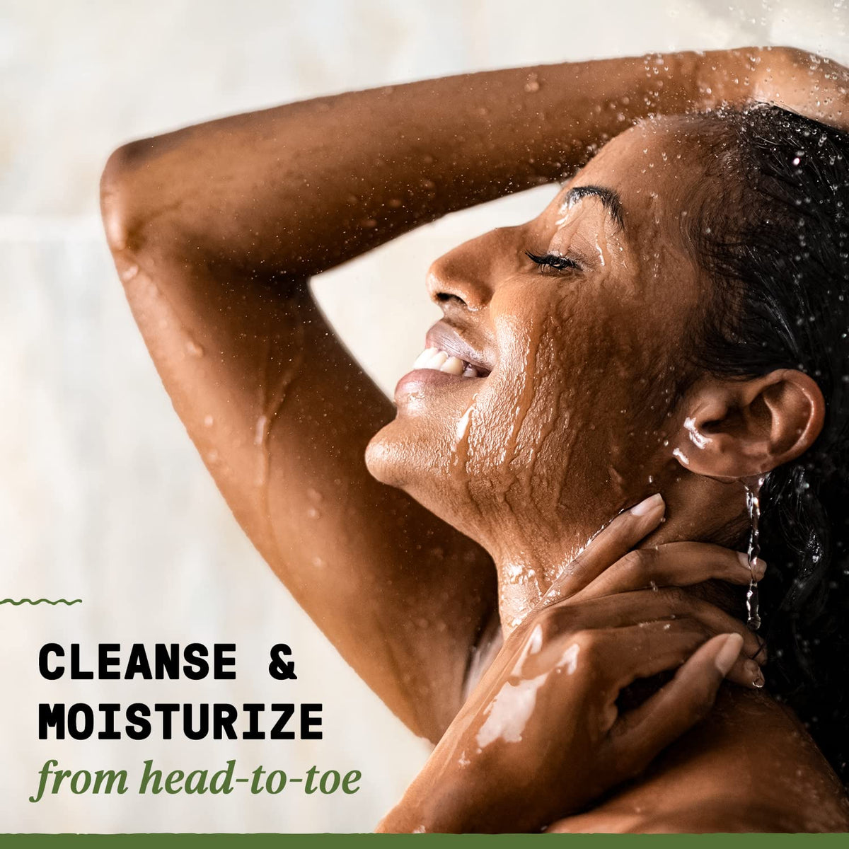 Alaffia shampoo lather in hair demonstrating scalp cleansing and reduced buildup