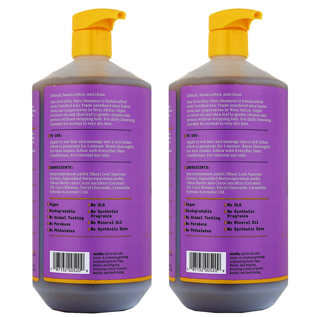 Alaffia pump detail emphasizing easy dispensing and convenient shower use