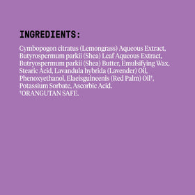 Alaffia lotion texture on hand showing creamy absorbent finish benefit