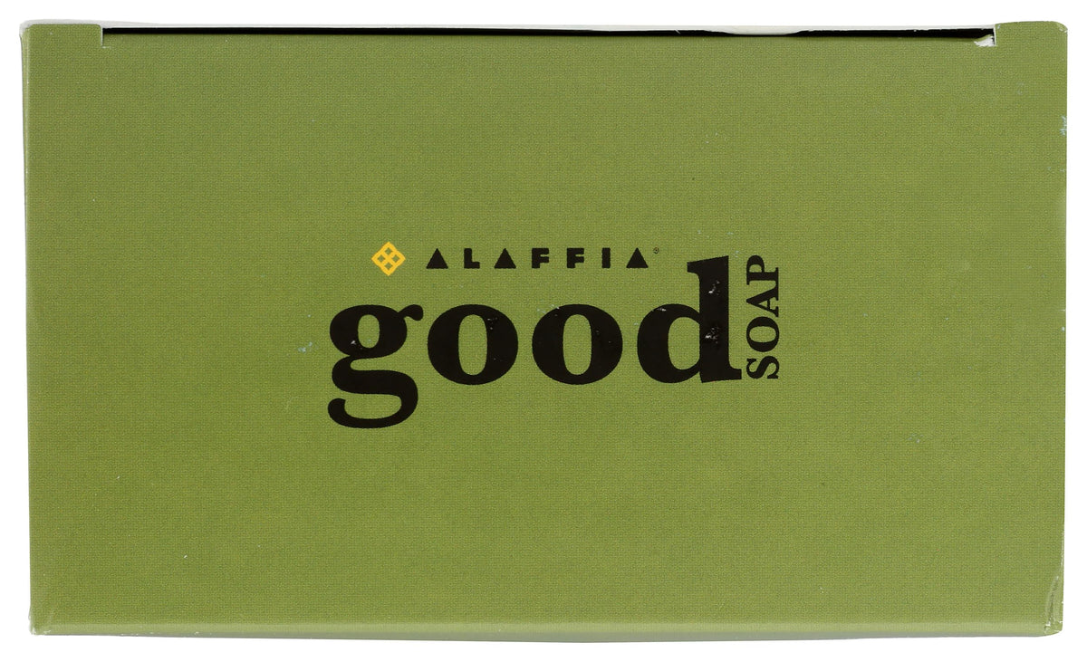 Alaffia bar lathering in hand demonstrating effective cleaning action