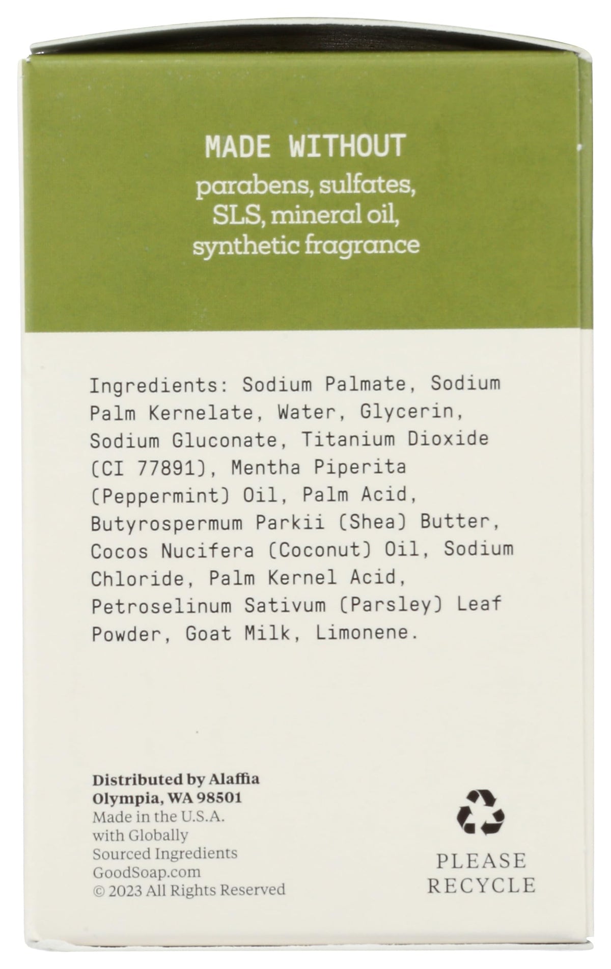 Alaffia soap beside a ruler to show 5-ounce bar size and portability