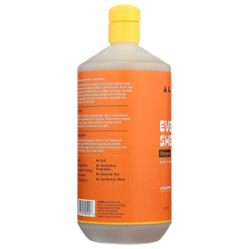 Alaffia pump and label detail highlighting ingredients and easy dispensing