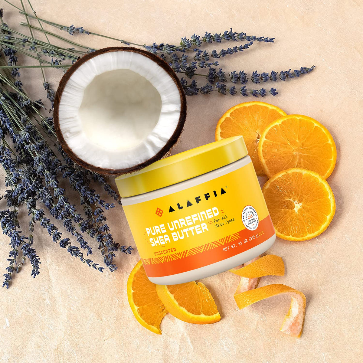 Alaffia shea butter used on hair ends adding moisture and reducing breakage