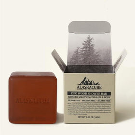 Alaskacube front packaging showing sandalwood bar and premium look for gifting