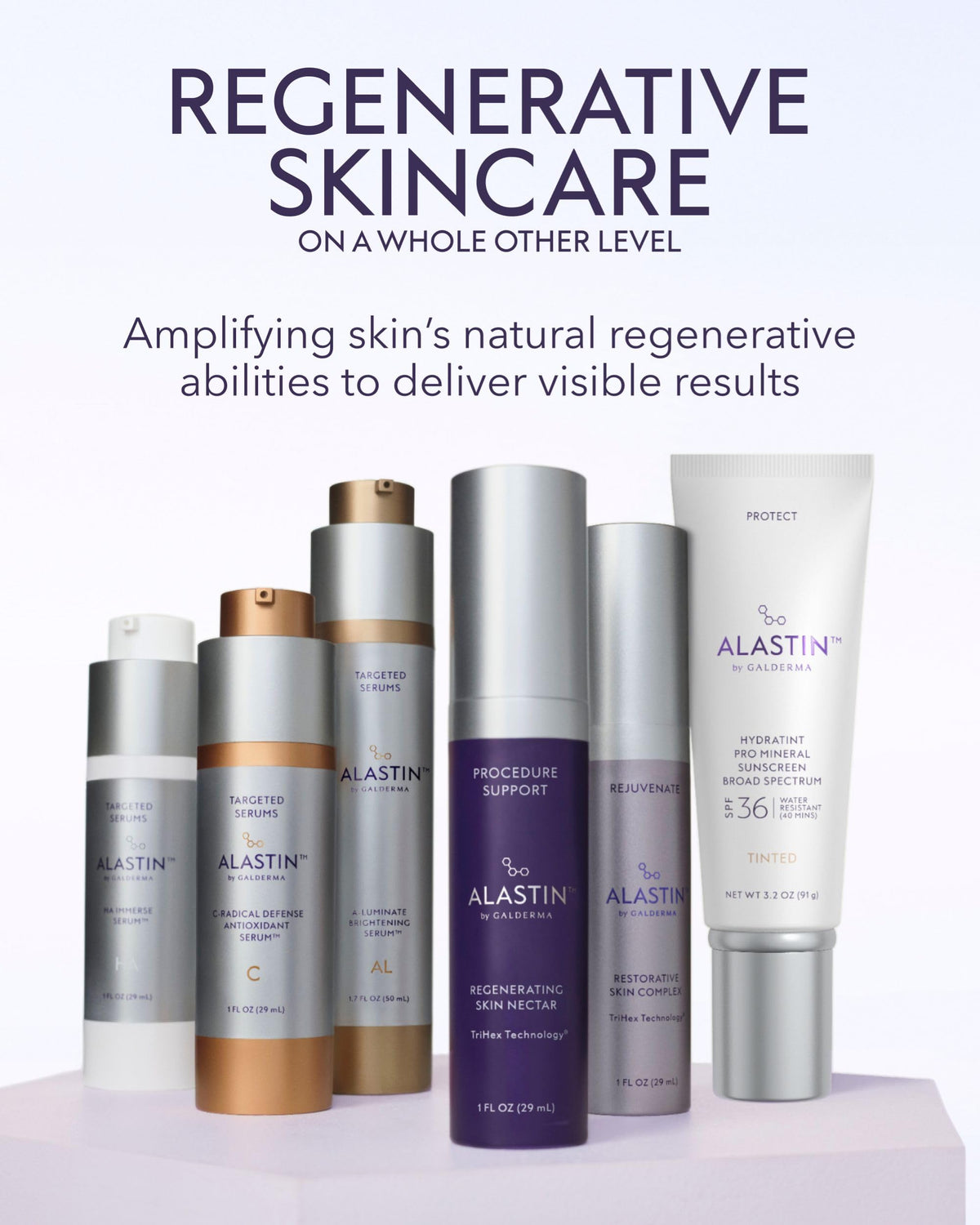 ALASTIN product staged with skincare showing visible-skin-support benefit