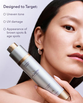 ALASTIN closeup of pump dispensing serum for easy application
