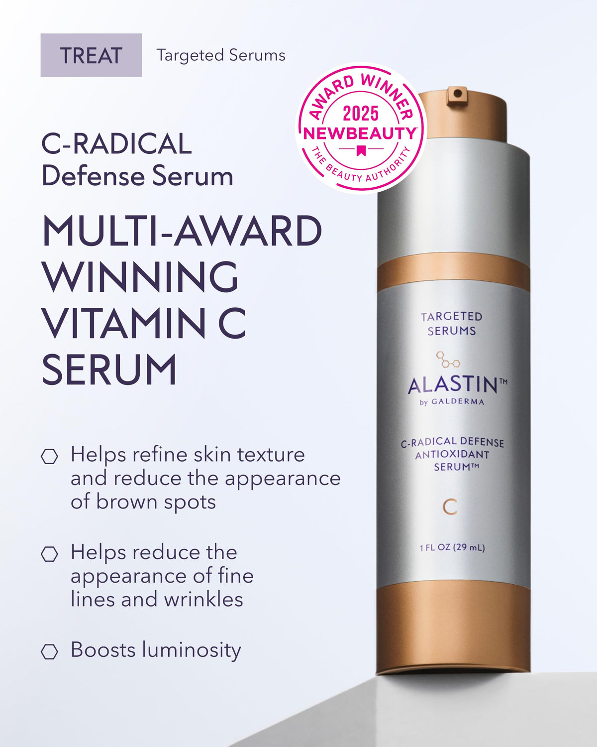 ALASTIN C-RADICAL serum texture closeup illustrating lightweight hydration