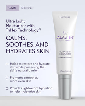ALASTIN pump dispenser detail highlighting easy, mess-free application benefit