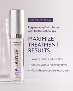 ALASTIN Skincare pump dispenser detail highlighting precise dosing and hygienic use