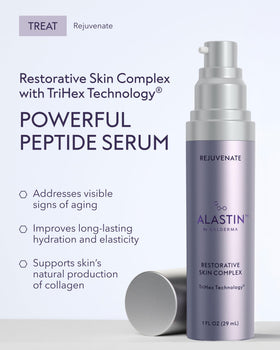 ALASTIN Skincare serum drop close-up highlighting lightweight texture and glow