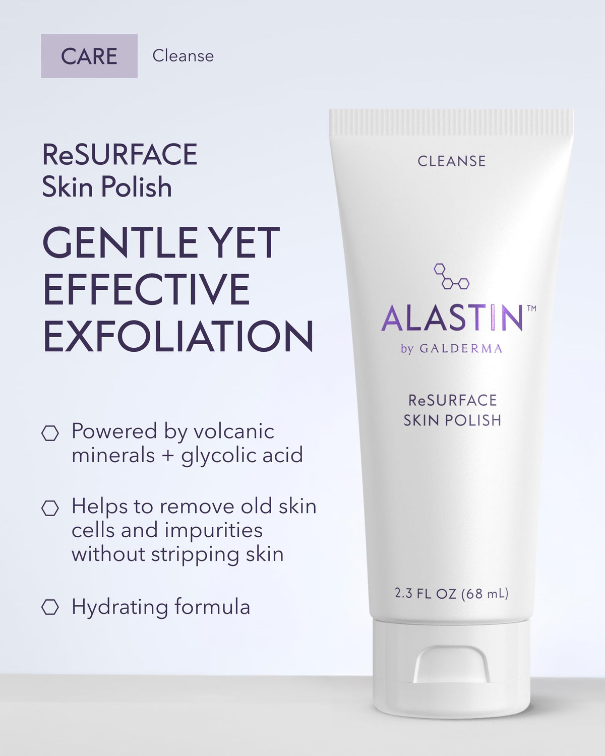 ALASTIN ReSURFACE close-up of polish texture showing exfoliant particles benefit