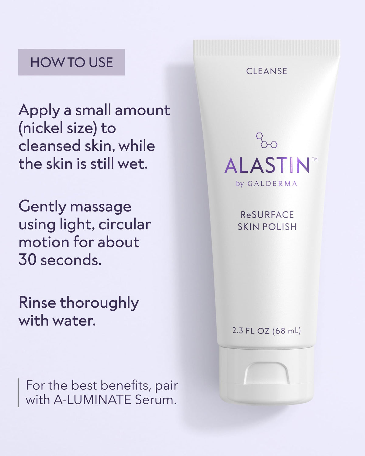ALASTIN ReSURFACE flatlay with tube and towels conveying clean skincare routine benefit