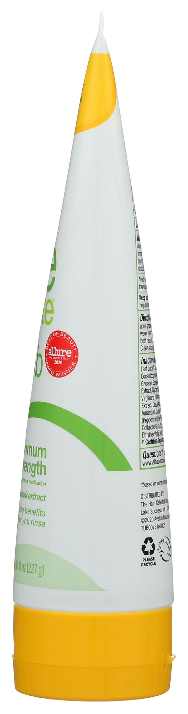 Alba Botanica bottle next to ruler showing 8 oz size and scale