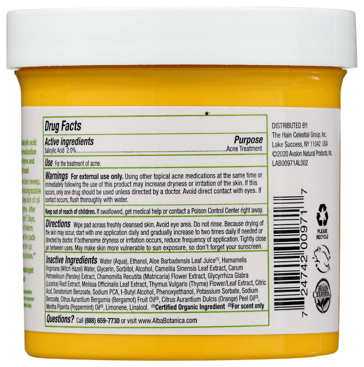 Alba Botanica close-up of textured pad surface revealing exfoliating texture