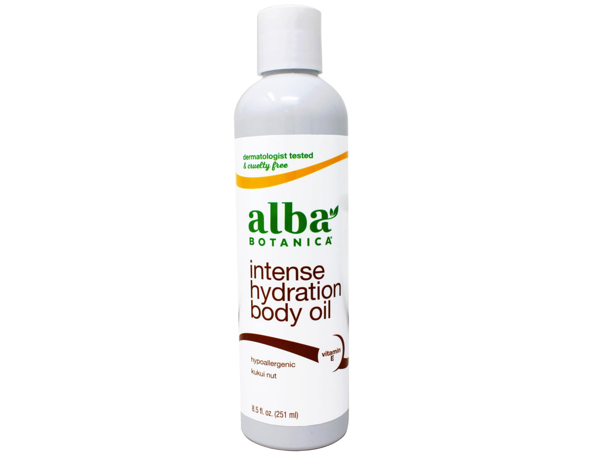 Alba Botanica bottle in bathroom lifestyle setting suggesting daily self-care