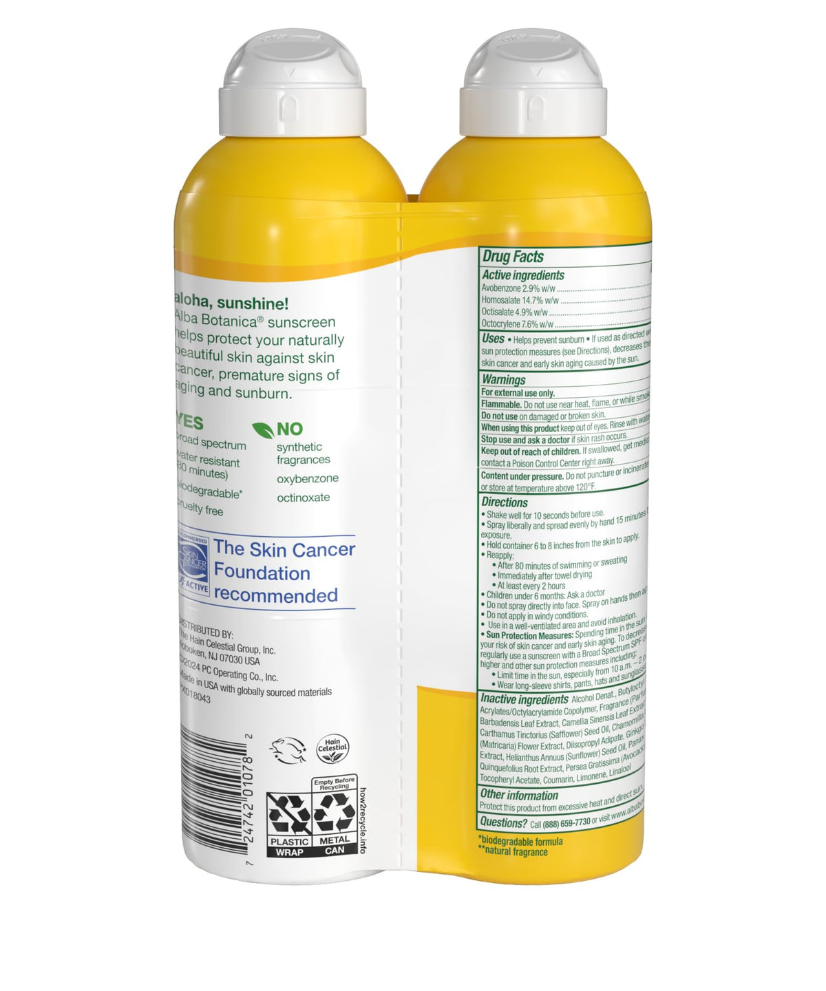 Alba Botanica spray nozzle misting to show easy all-angle application benefit