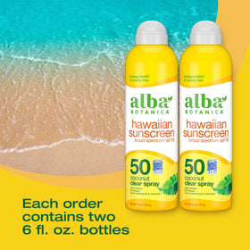 Alba Botanica close-up of spray nozzle and lightweight mist texture for quick coverage