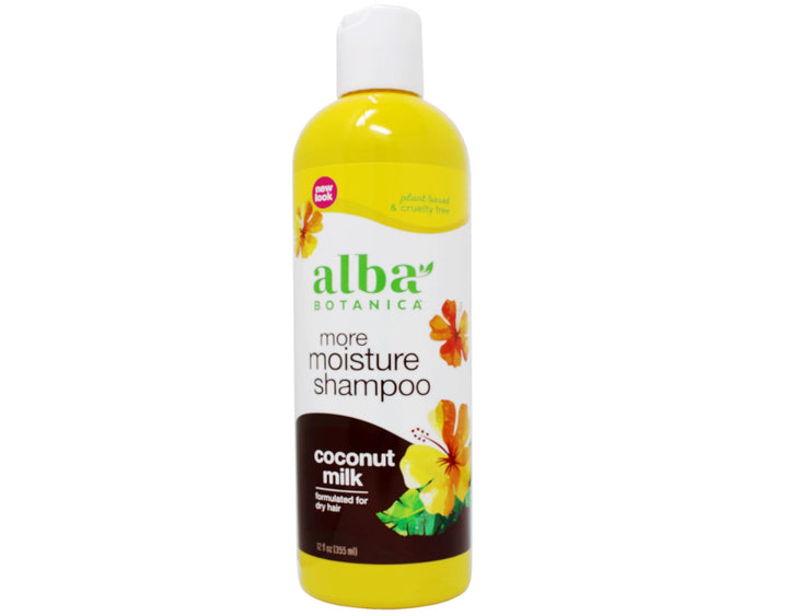 Alba Botanica front packaging showing 12 oz bottle and benefits