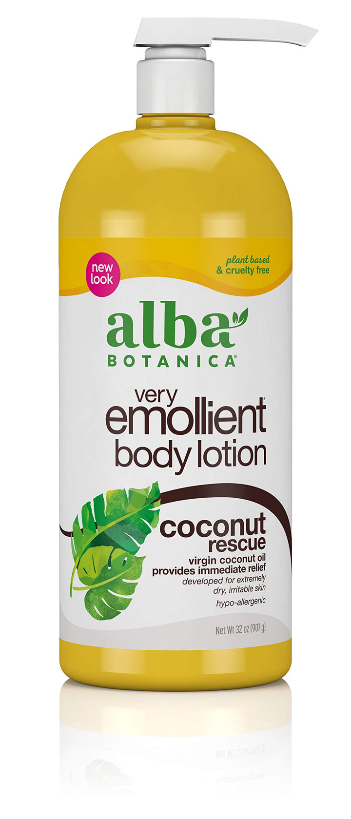 Alba Botanica front packaging showing 32 oz bottle and nourishing benefits