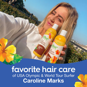 Alba Botanica label close-up highlighting coconut milk and aloe ingredients